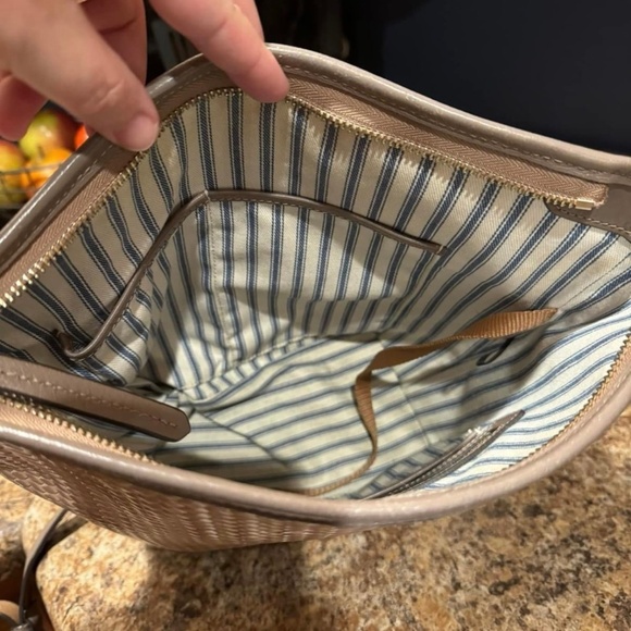 Dooney & Bourke Camden Woven Small Hobo Camel Crossbody Bag - Picture 3 of 5